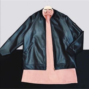 Leather bomber jacket